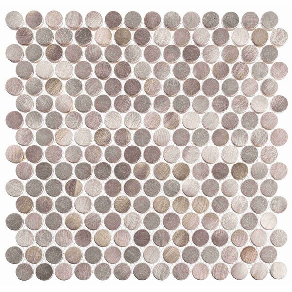 SAMPLE Orb 075 x 075 Metal Penny Round Mosaic Tile, Andova Tiles, Mfr#: SAM-ANDORB255